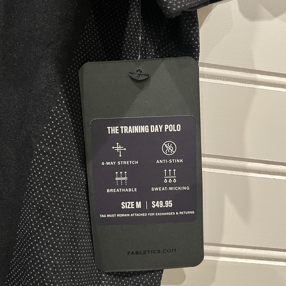 Fabletics Training Day Performance Black Polo Shi… - image 3